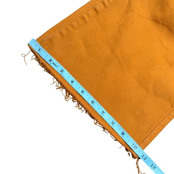 Judy Blue Marigold Yellow High Waist Tummy Control Flare Jeans Raw Hem 16W - Picture 9 of 12